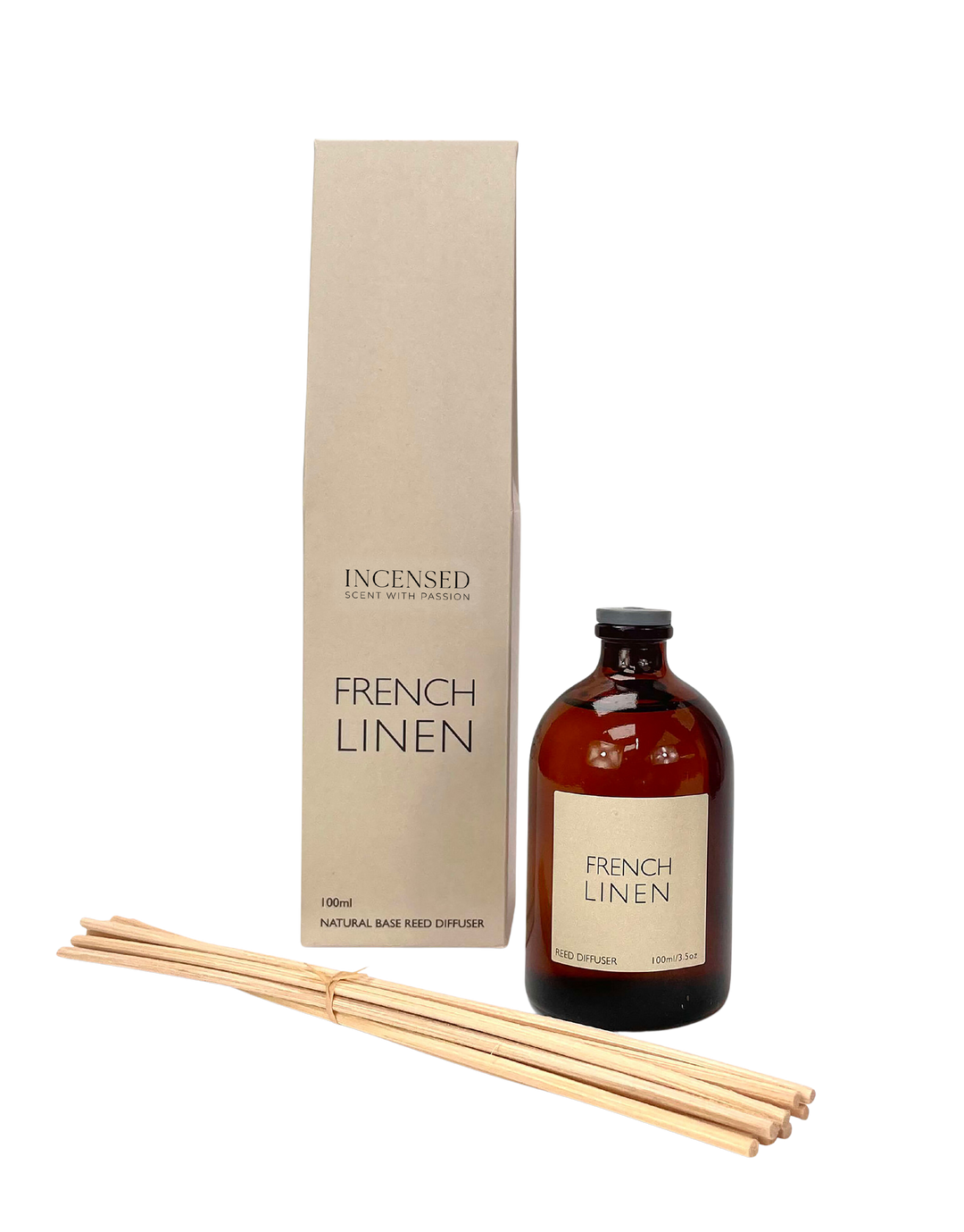 French Linen 100ml Brown Apothecary Reed Diffuser