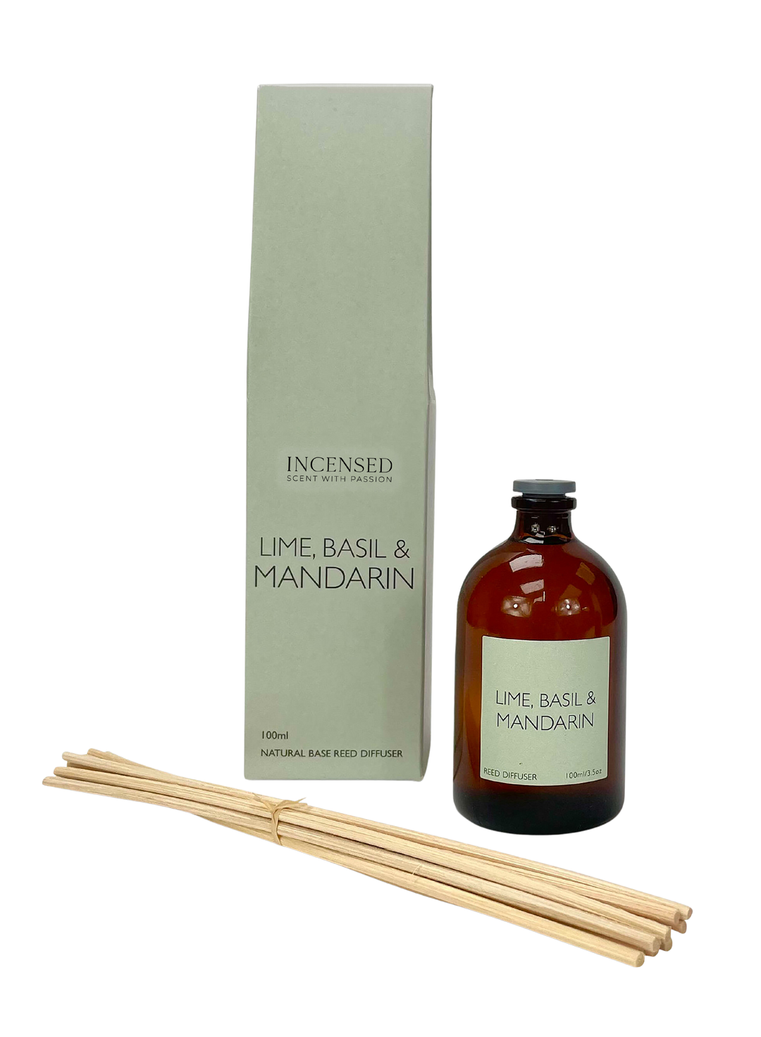 Lime, Basil & Mandarin 100ml Brown Apothecary Reed Diffuser