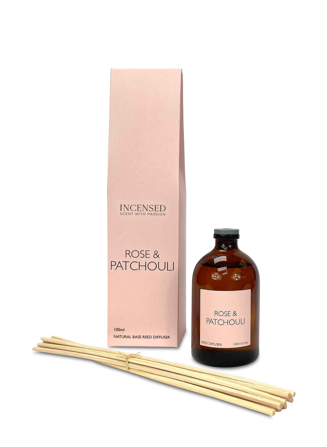 Rose & Patchouli 100ml Brown Apothecary Reed Diffuser