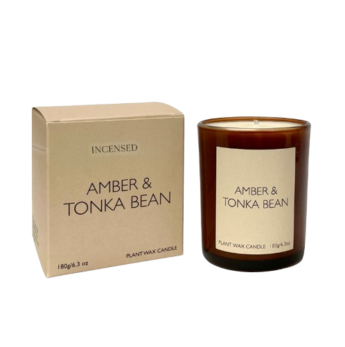 Amber & Tonka Bean 20cl Amber Glass Candle