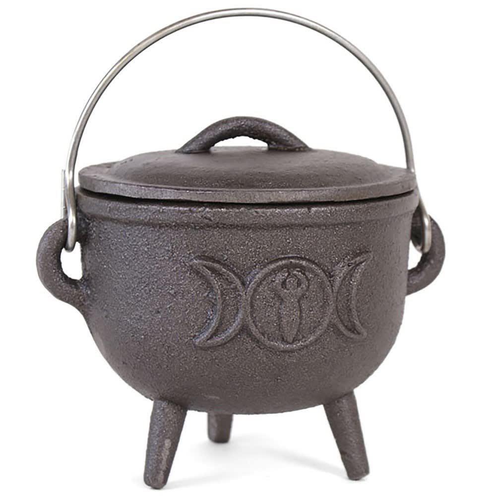 Cast Iron Cauldron With Triple Moon (11cm)