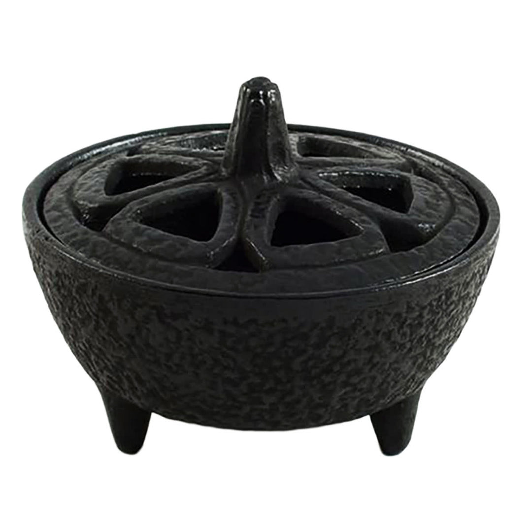 Large Black Cast Iron Incense Burner